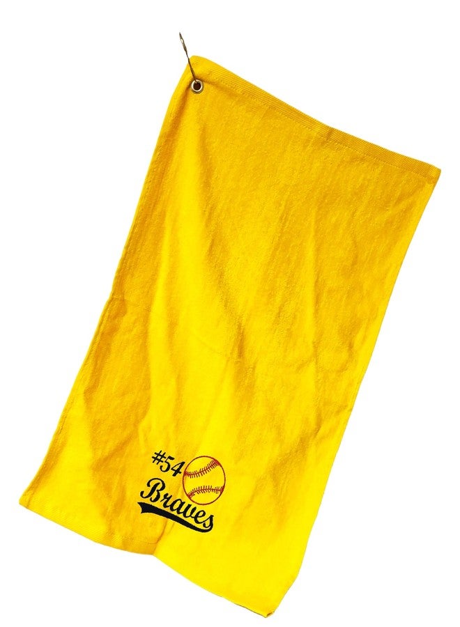 101 BEACH Personalized Softball Towel with Embroidered Name with Clip - Small Size (Gold) - Image 1