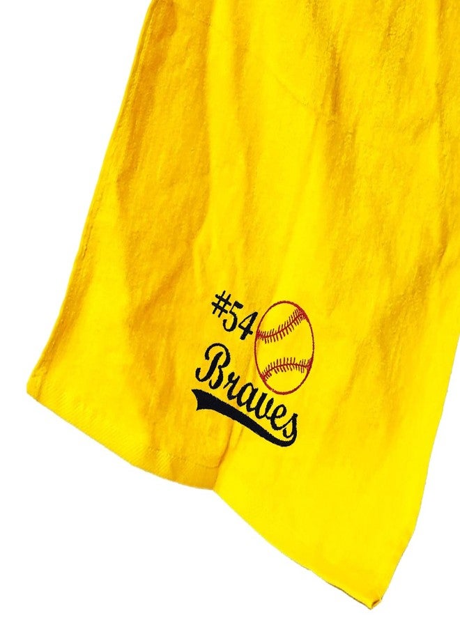 101 BEACH Personalized Softball Towel with Embroidered Name with Clip - Small Size (Gold) - Image 2