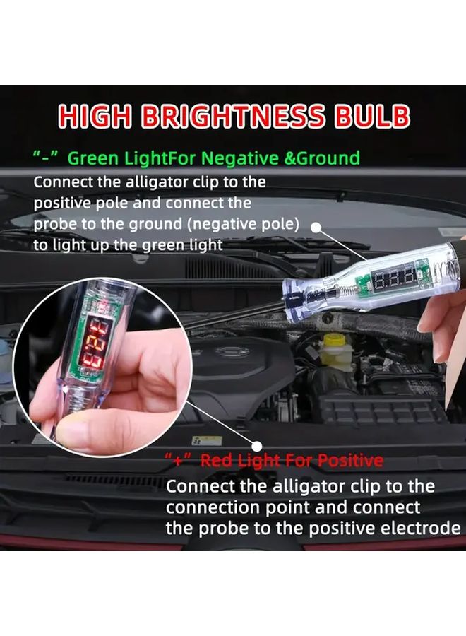Red Digital Display Automotive Circuit Tester Pen 6 24V DC Voltage Diagnostic Tool - Image 5