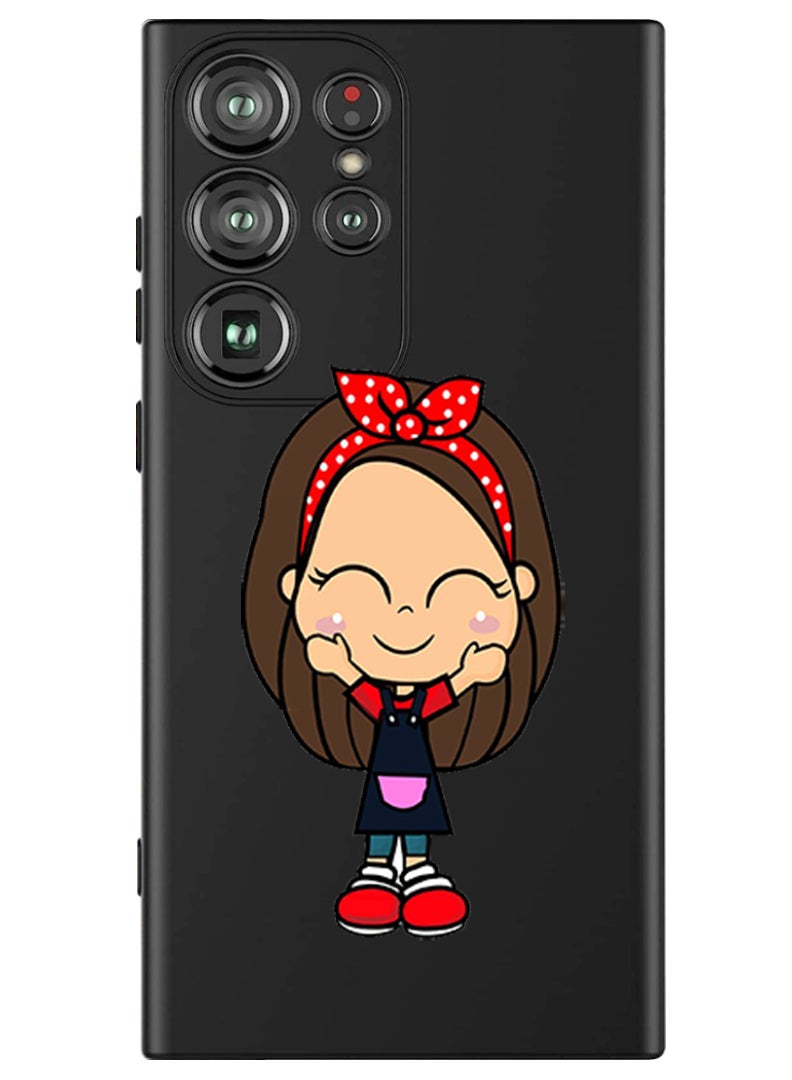 Theodor Protective Slim Fit Case Liquid Silicone Cover with Full Body Protection Anti-Scratch Shockproof Case For Samsung Galaxy S24 Ultra (Black) - FORZA350 Girl - Image 1