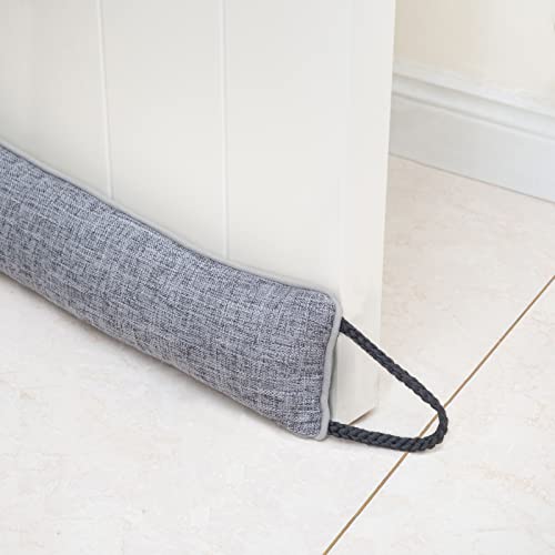 Marwood Under Door Draft Stopper 36 inch Wind Stopper for Door & Window, Weighted French Air Draft Stopper Front Door Snake Noise Blocker for Bottom of Door with Hanging Loops - Grey - Image 1