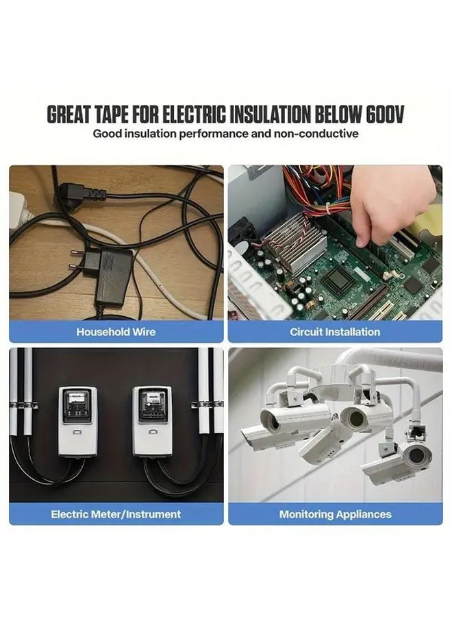 2pcs High Grade Insulating Tape Flame Retardant High Temperature Resistant PVC Black - Image 5