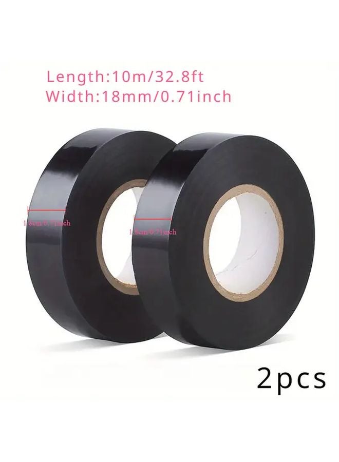 2pcs High Grade Insulating Tape Flame Retardant High Temperature Resistant PVC Black - Image 4