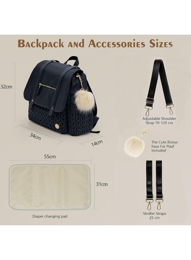 SEWBOO Diaper Bag Backpack Large Capacity Convertible Travel Back Pack Waterproof Baby Bag for Mom and Girl - Image 4
