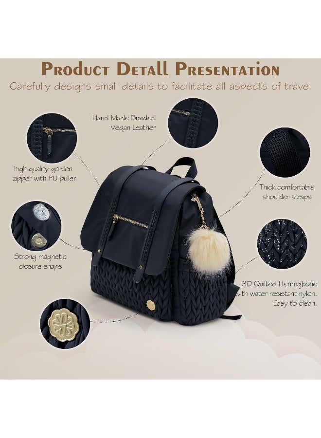SEWBOO Diaper Bag Backpack Large Capacity Convertible Travel Back Pack Waterproof Baby Bag for Mom and Girl - Image 3
