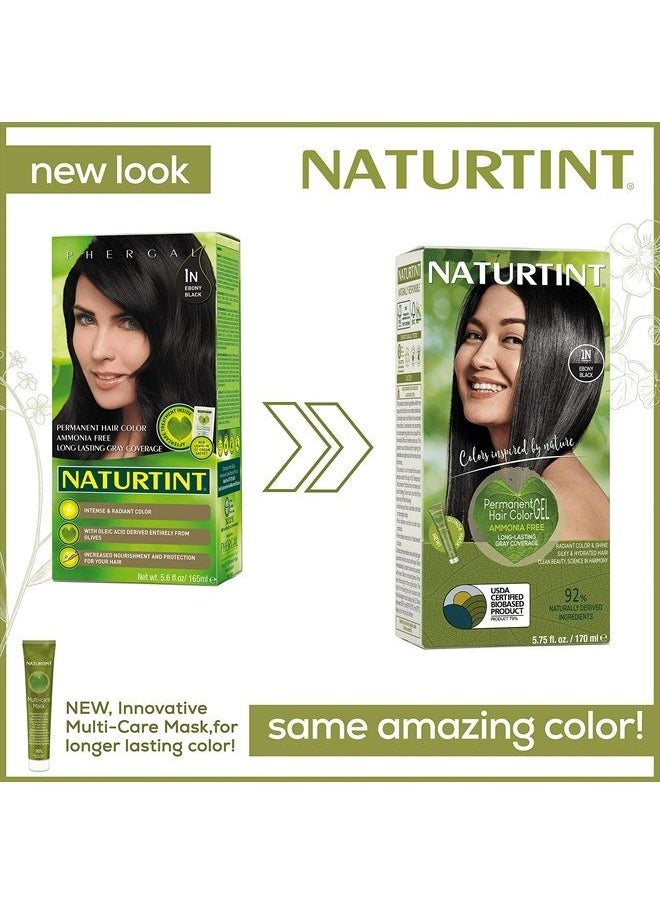 NATURTINT Permanent Hair Color 1N Ebony Black (Pack of 1), Ammonia Free, Vegan, Cruelty Free, up to 100% Gray Coverage, Long Lasting Results (packaging may vary)  - Image 3