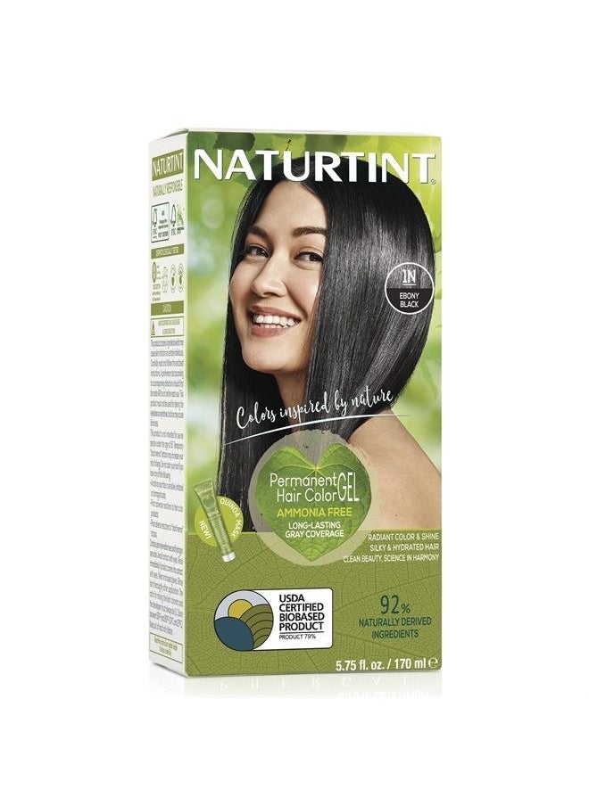 NATURTINT Permanent Hair Color 1N Ebony Black (Pack of 1), Ammonia Free, Vegan, Cruelty Free, up to 100% Gray Coverage, Long Lasting Results (packaging may vary)  - Image 1