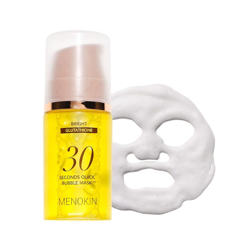 MENOKIN 30 Seconds Quick Bubble Mask [BRIGHT] - [Vitamin C] [Glutathione & Niacinamide] in Micro-bubbles for Dark Spots, Uneven Skin Tone, Korean Skin Care Essential, 50 Uses, 2.36 fl.oz - Image 1