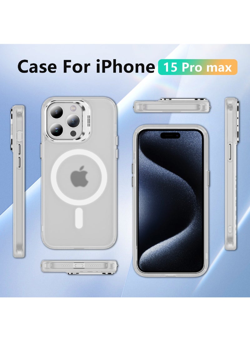 Rock Pow For iPhone 15 Pro Max Case Compatible with MagSafe Military-Grade Protective Case Built-In Stash Stand Phone Case Scratch-Resistant Back Cover Classic Series - Image 2