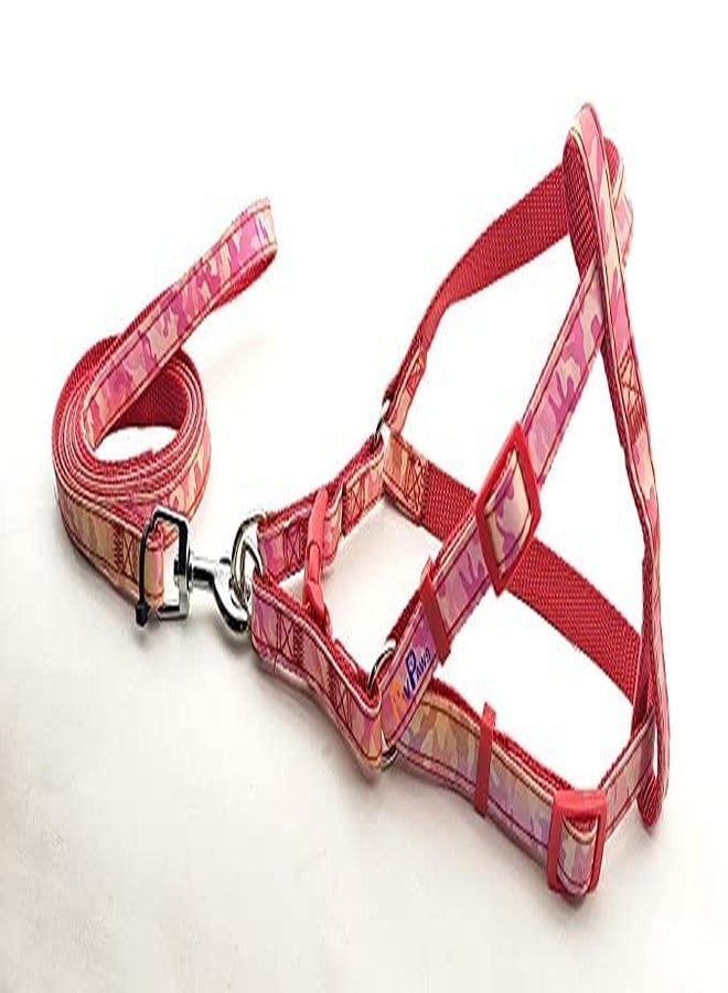 Pups&Pets سترة مبطنة ناعمة قابلة للتعديل من النايلون المطبوع عليه شعار الجيش من Pups&Pets مع مقود طويل، مثالية للمشي في الهواء الطلق/تدريب الكلاب الصغيرة والجراء (أحمر) - Image 1