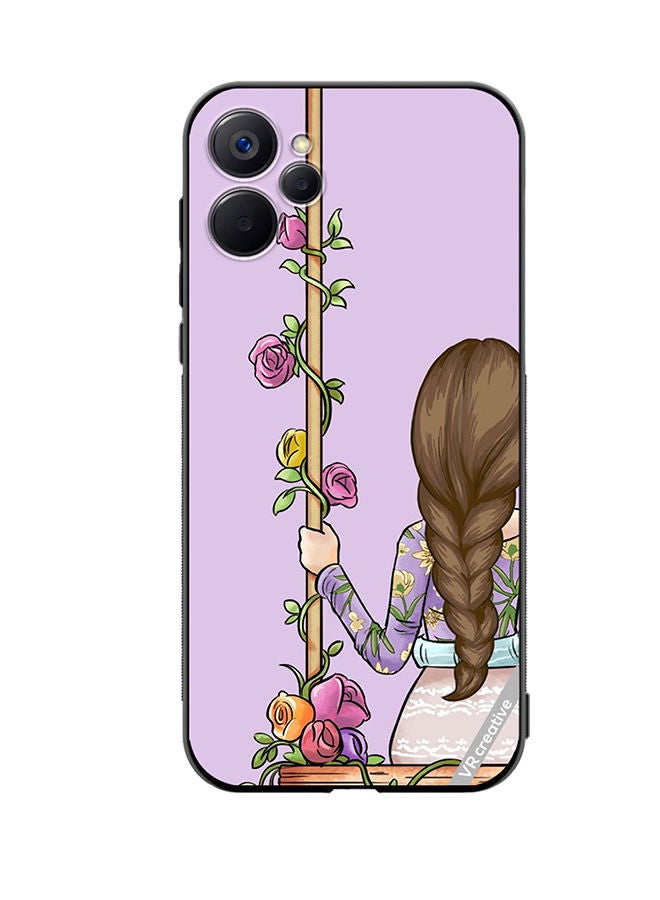 VR CREATIVE غطاء حماية لهاتف Realme 9i 5G تصميم أمامي جميل لفتاة متعددة الألوان - Image 1