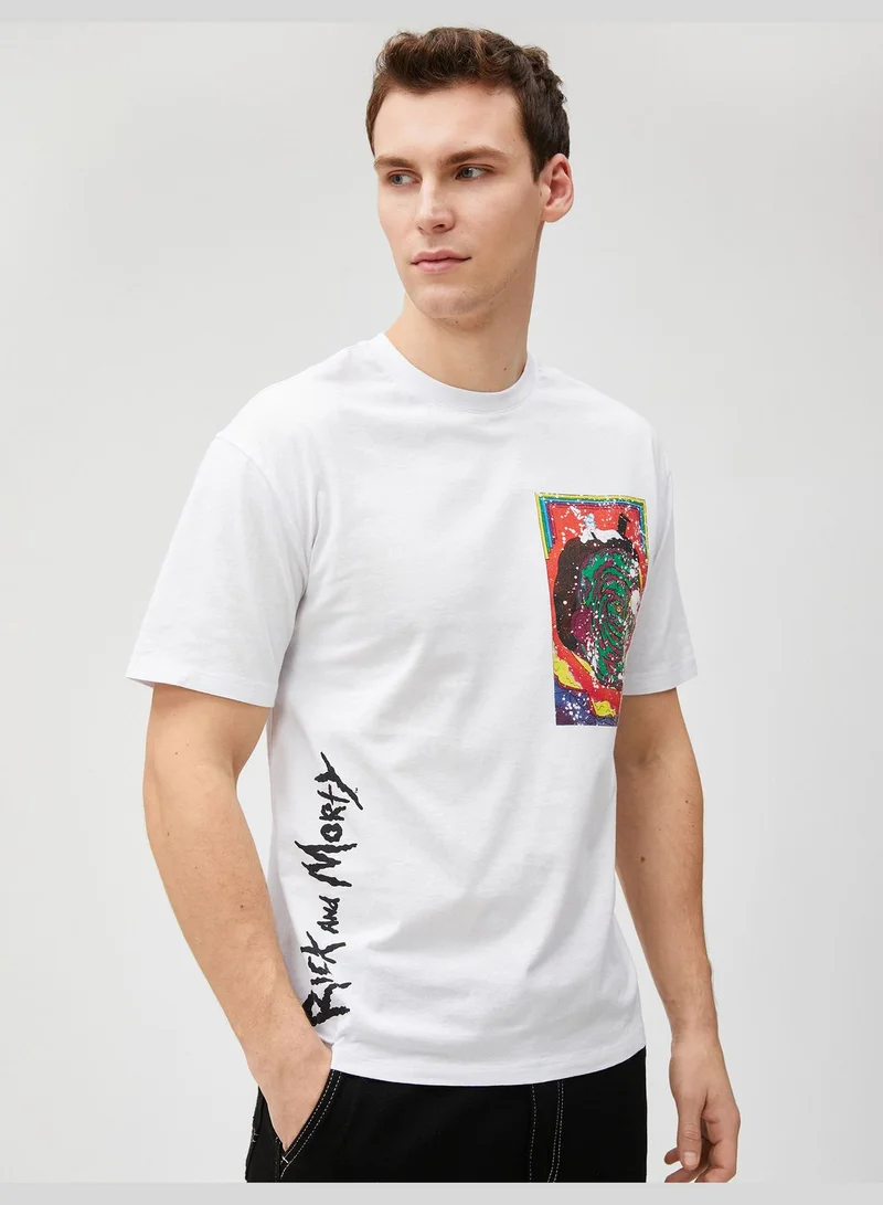 KOTON Rick and Morty Oversized T-Shirt Licensed Printed Cotton