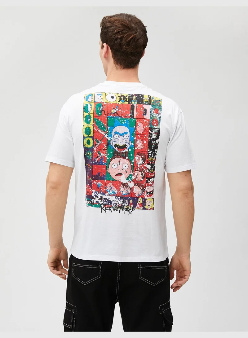 KOTON Rick and Morty Oversized T-Shirt Licensed Printed Cotton
