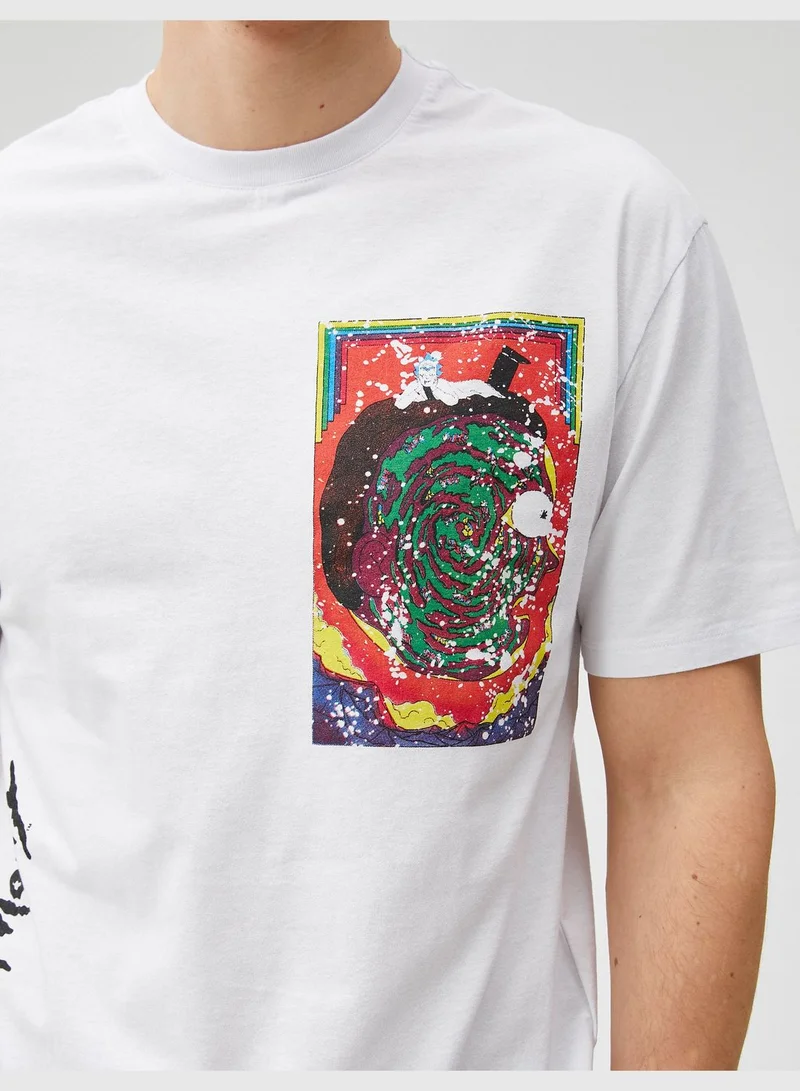 KOTON Rick and Morty Oversized T-Shirt Licensed Printed Cotton