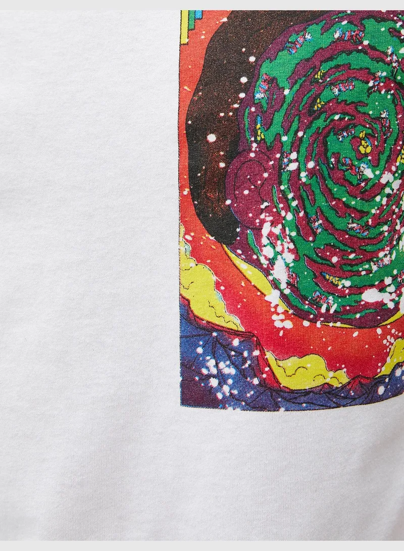 KOTON Rick and Morty Oversized T-Shirt Licensed Printed Cotton