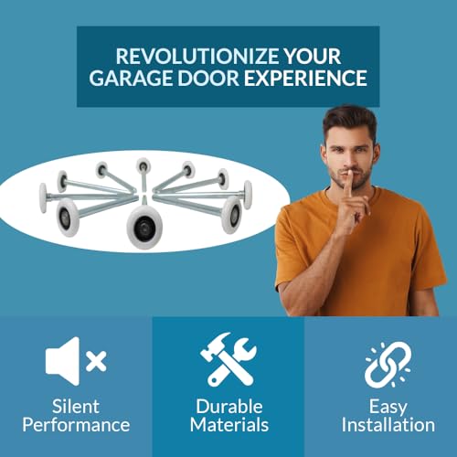 PGN Bearings PGN Garage Door Rollers 10 Pack, Nylon Garage Door Wheels, Quiet & Heavy Duty Rollers Replacement, 7” Stem, 6200-2RS Sealed Bearings - Image 2