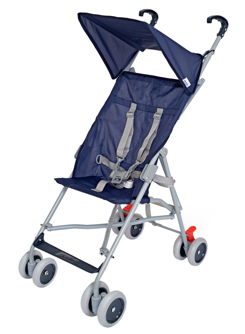 Moon Jet Baby Stroller – Lightest Buggy with Umbrella Fold, Wide Canopy, Compact And Travel-Friendly, for Babies 6m to 3yrs (up to 15kg) – Dark Blue - Image 1
