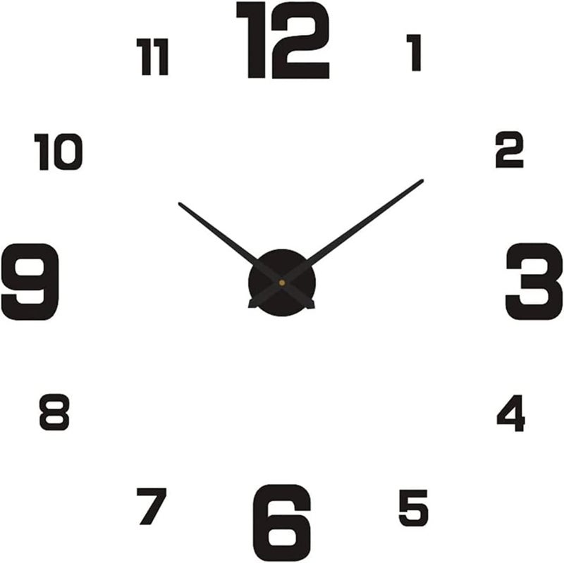 sulfar 3D Wall Clock, Frameless DIY Large Wall Clock Stickers, Acrylic Sticker Wall Clock Modern Design Clock, DIY Wall Decoration - Image 1