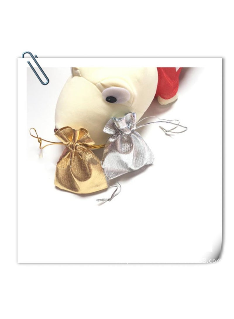 SYOSI 100 PCS 3X4 inches Drawstring Satin Bags Mixed Gold Silver Jewelry Wedding Party Marbles Coins Pouches Bag (100 pcs Mix Gold Silver) - Image 2