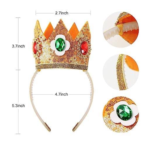 Fancheer Princess Costume Accessories Crown for Women Halloween Cosplay Dress up Green - Image 2