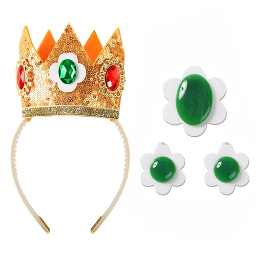 Fancheer Princess Costume Accessories Crown for Women Halloween Cosplay Dress up Green - Image 1
