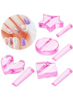 Patelai 4 Pieces Nail Embossed Molds Metal Frame Bending Nail Tools Star Heart Art Bending Equipment for Home Art Design, 4 Style  - Image 1