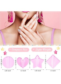 Patelai 4 Pieces Nail Embossed Molds Metal Frame Bending Nail Tools Star Heart Art Bending Equipment for Home Art Design, 4 Style  - Image 2