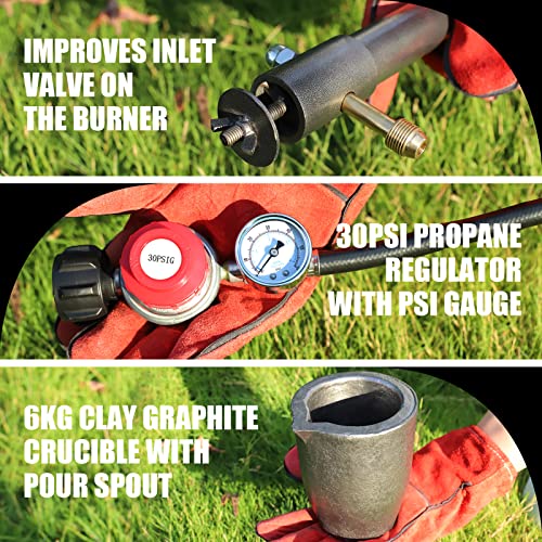 TOAUTO 6KG Propane Melting Furnace Kit TMF6000B-V3 Propane Foundry Home Kiln Casting Tool for Smelting Casting Gold Silver Copper Scrap Metal Recycle Aluminum - Image 4