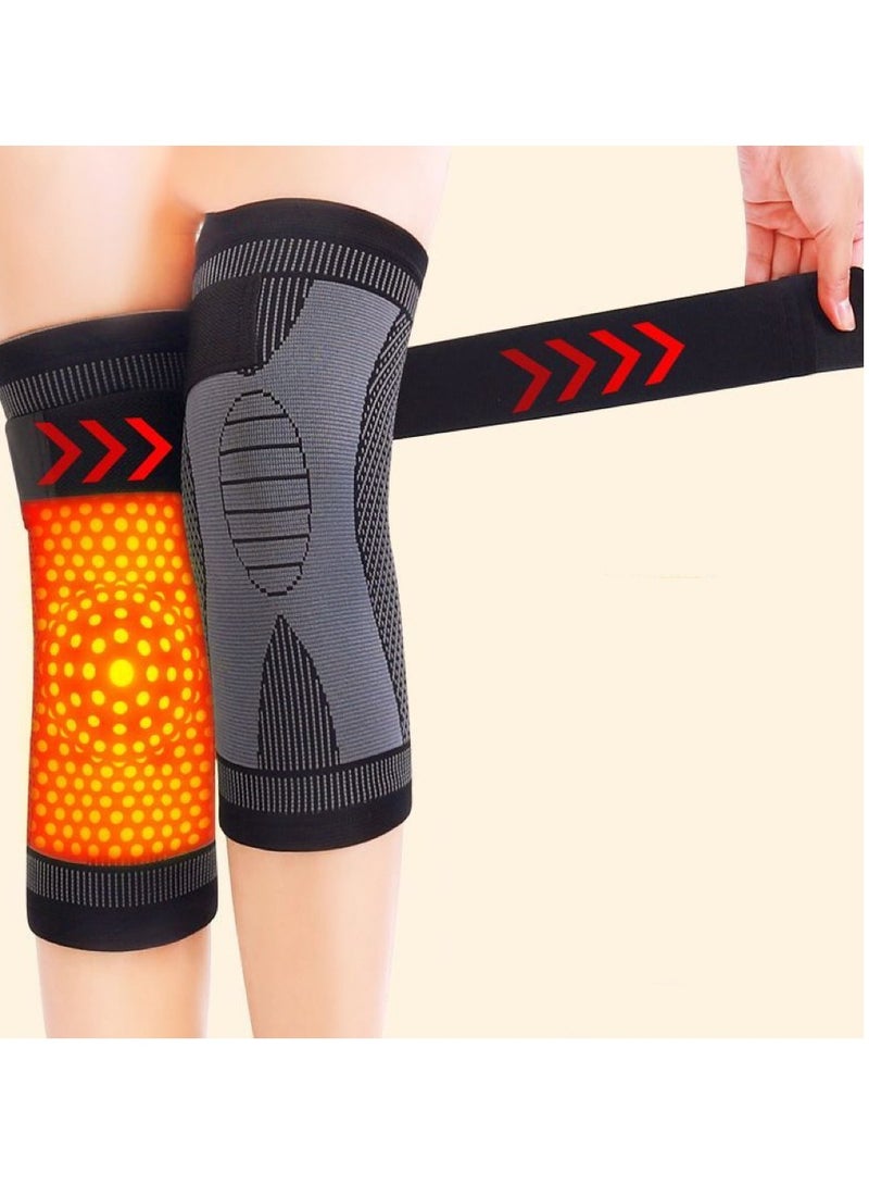 Generic 2-piece Sports Protective Knee Pads Knee Brace Compression Knee Sleeve for Men  Women Winter Warm Knee Brace Pads Self Heating Knee Sleeve Thermal Leg Warmer Sports Knee Protector  - Image 1