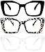 REAVEE 3 Pack Oversized Square Reading Glasses Oprah Style for Women Blue Light Blocking Large Frame Computer Designer Fashion Readers with Spring Hinge BlackTransparent TortoiseClear125 - Image 1