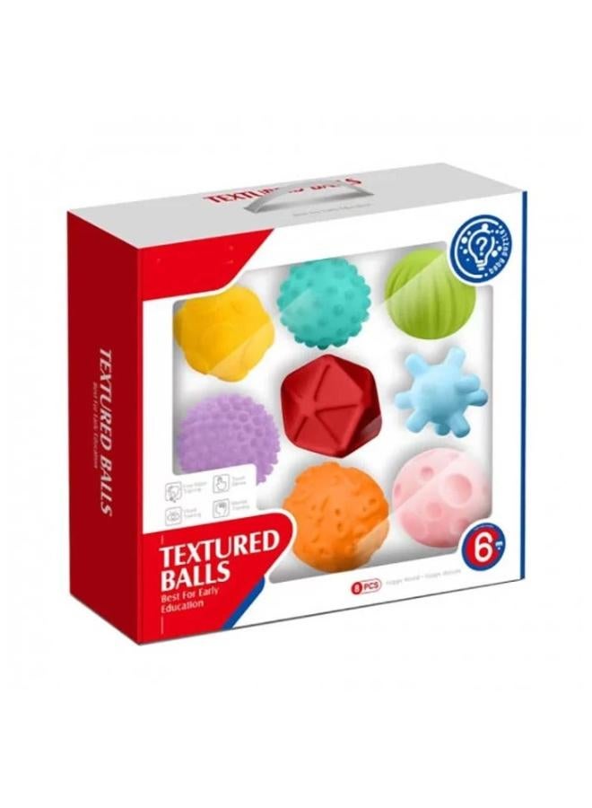 HUANGER Baby Learning Toy Balls – 8-Pack Soft Baby Textured Balls – Early Learning & Education Toys for Toddlers – Bumpy Spiky Stress Balls for Activity & Massage – Soothing Pastel Colors - Image 1
