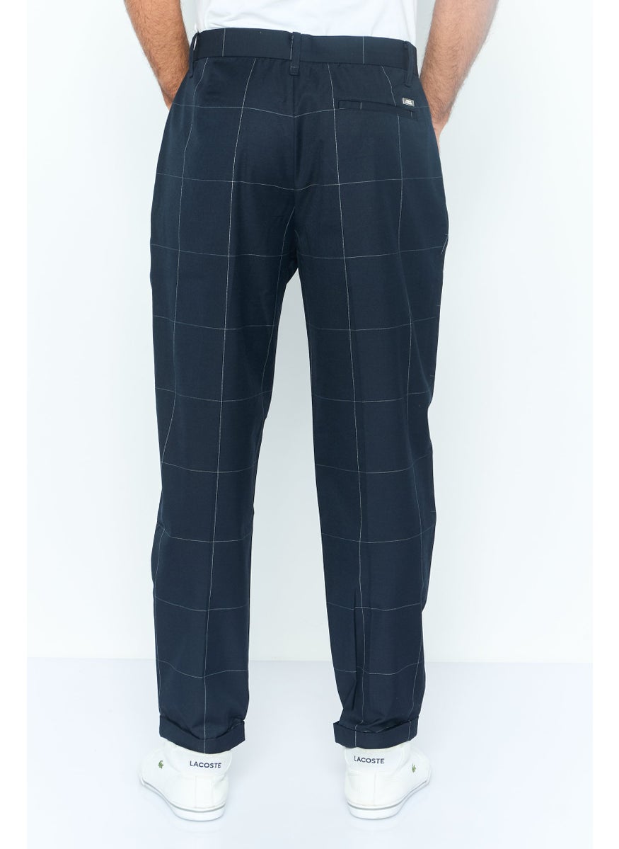 Men Regular Fit Grid Pattern Dress Pants, Navy - pzsku/Z62D2A6F2E536CEE03CC2Z/45/_/1738074213/4c6243d3-5eee-4caf-95ae-5d40576aa224