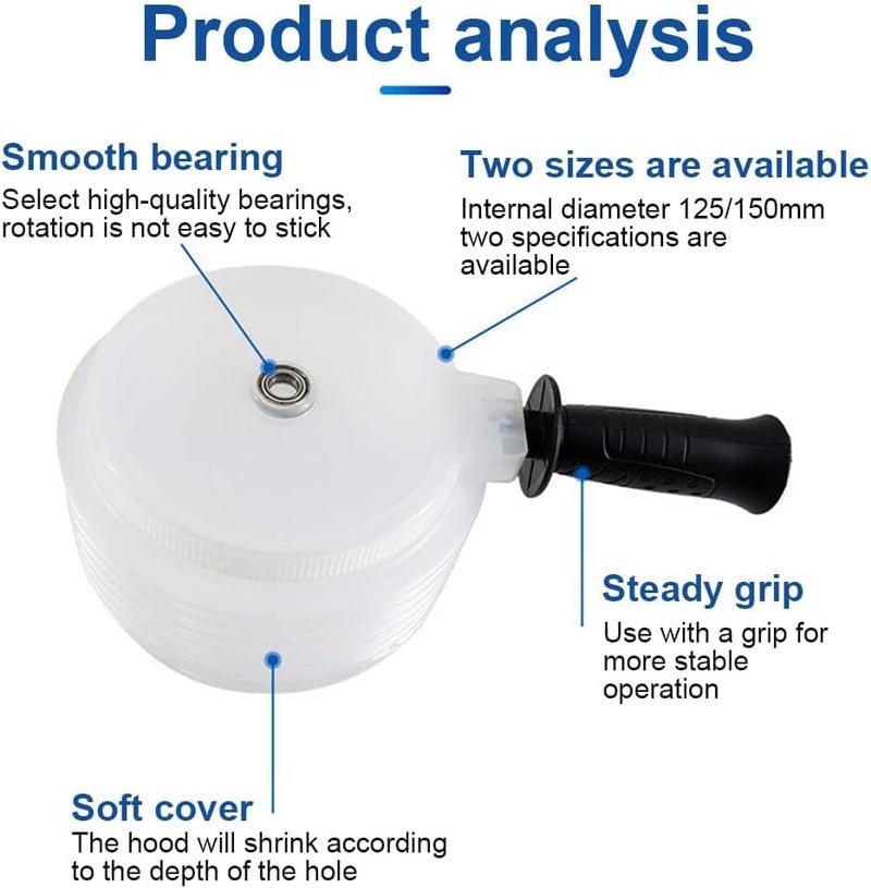 KESHU ENTERPRISE KESHU ENTERPRISE Drill Dust Collection Tool with Handle Hole Saw Accessories Dust Bowl for Installing Recessed Lights and Works with All Hole Saws Universal Hole Drilling Dust Bowl 160 MM  - Image 2