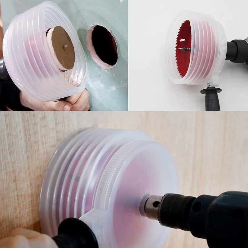 KESHU ENTERPRISE KESHU ENTERPRISE Drill Dust Collection Tool with Handle Hole Saw Accessories Dust Bowl for Installing Recessed Lights and Works with All Hole Saws Universal Hole Drilling Dust Bowl 160 MM  - Image 5
