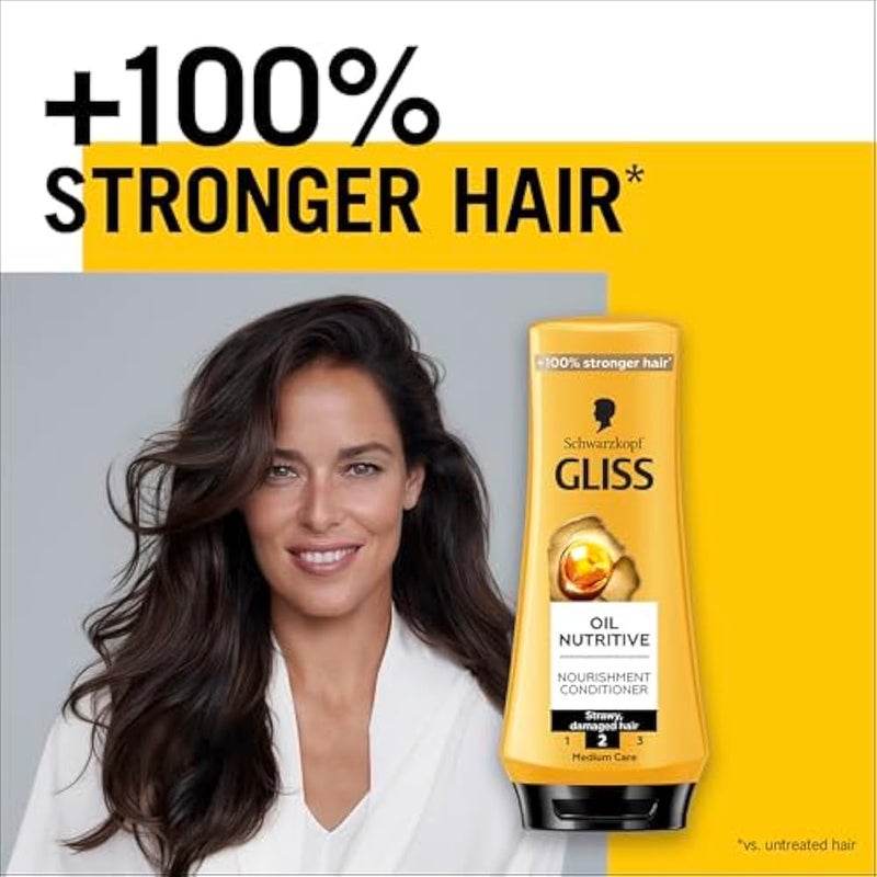 Gliss Oil Nutritive Nourishment Conditioner, 360ml — Treat your hair to rich nourishment with this conditioner, packed with essential oils for smooth, lustrous locks - Image 2