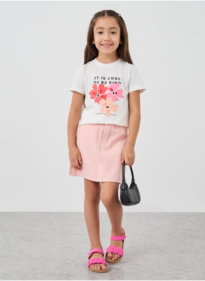 Styli Styli Girls Graphic Print Short Sleeve T-Shirt  - Image 2