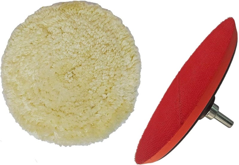 Inditrust 7inch Wool Pad and 7inch Backing pad with M14 adaptor Vehicle Polisher - Image 1