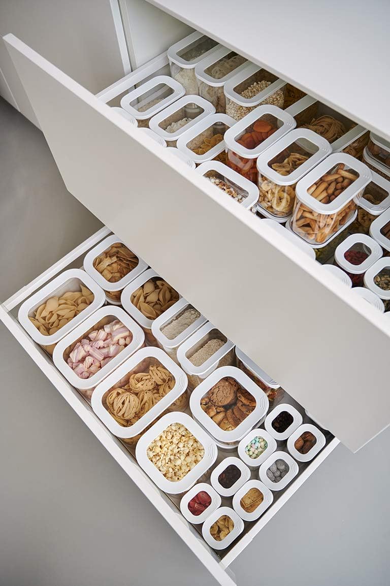 Mepal - Storage Container Modula 4-Piece Set – Clear Food Container with Lid - Kitchen Organizers & Plastic Storage Boxes – Stackable & Airtight – 4 x 2000 ml – White - Image 3