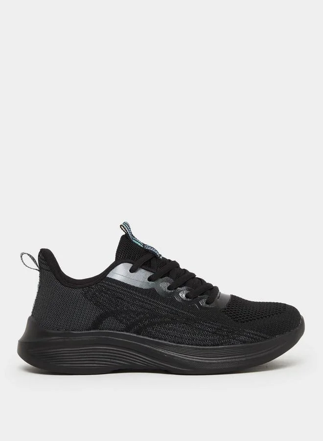 ستايلي Styli Textured Mesh Lace Up Sneakers