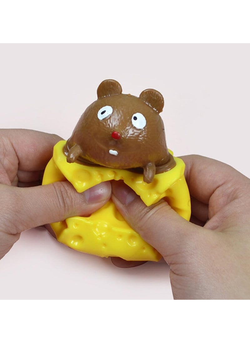 Generic Cheese Mouse Squishy Stress Ball Anxiety Relief Toys, Cute Sensory Squeeze Toys for Kids and Adults, Funny Squishy Ball "Brown"  - Image 2