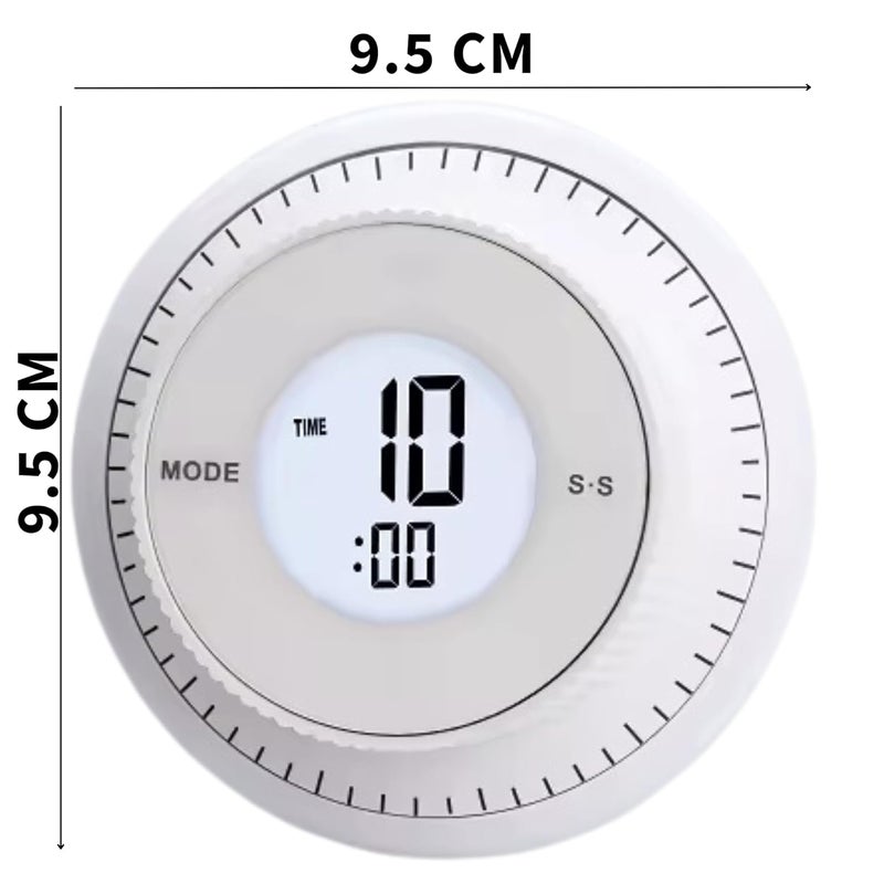 TURBID Kitchen Timer Round Digital Kitchen Timer Stopwatch Magnetic Countdown Clock Countdown Clock with LED Display Time Manager Clock Stopwatch Alarm Clock Cooking Countdown Time - Image 2