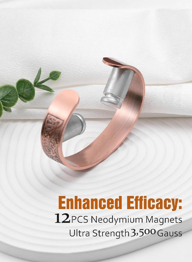 Copper Bracelet for Men 99.9% Pure Copper Magnetic Bracelet for Men with 12pcs Powerful Magnets(Each 3500 Gauss) - Image 3
