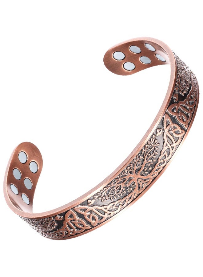 Copper Bracelet for Men 99.9% Pure Copper Magnetic Bracelet for Men with 12pcs Powerful Magnets(Each 3500 Gauss) - Image 1