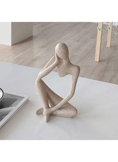 Arabest Thinker Statues and Sculptures, Abstract Style Sculptures, Sandstone Resin Ornaments, Housewarming Gifts and Decorations, Living Room Dining Desk Decorations(Right, Large)  - Image 1