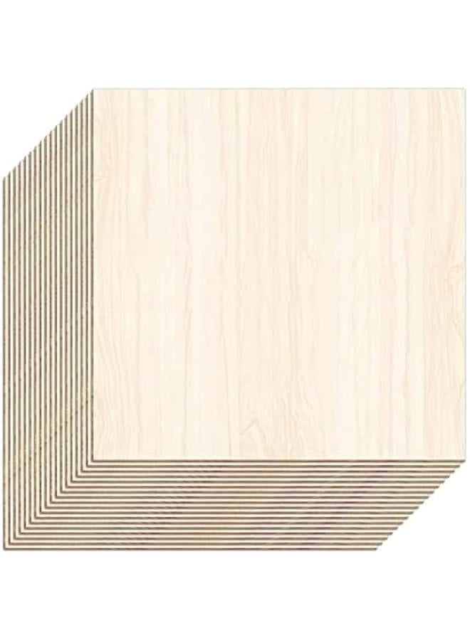 Arabest Unfinished Wood Pieces,18 Pack Basswood Sheets 1/16 Thin Plywood Wood Sheets for Crafts,Perfect for Architectural Models, Wooden DIY Ornaments, Laser, Wood Burning and CNC Cutting(152 x152 x 1.5mm) - Image 1