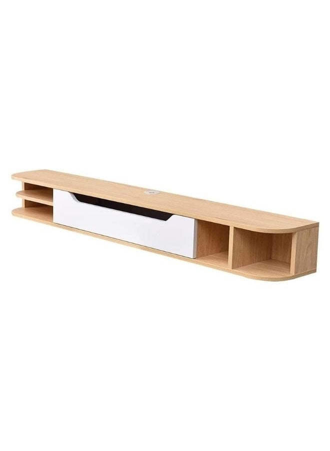 Karnak Wall Mounted Media Console – 130CM Modern Floating TV Shelf for 40–48 Inch TV OAK WHITE - Image 2