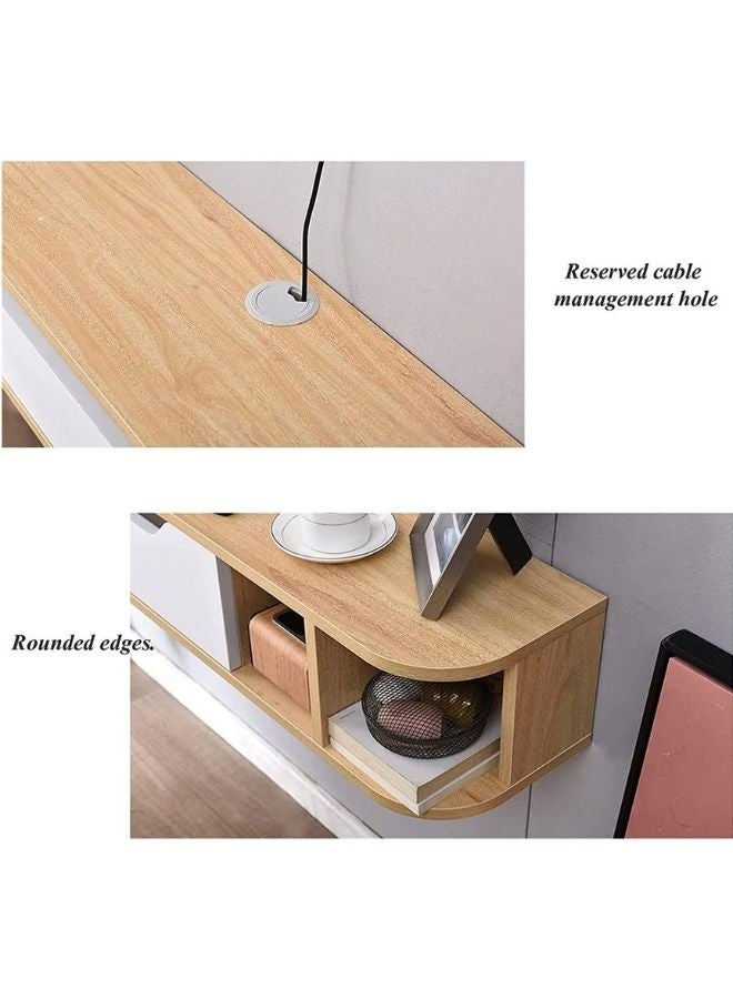Karnak Wall Mounted Media Console – 130CM Modern Floating TV Shelf for 40–48 Inch TV OAK WHITE - Image 3
