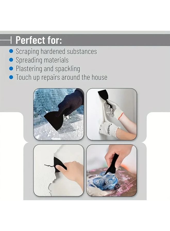 5pcs Black Flexible Plastic Putty Knife Set Paint Scraper Tool Wall Repair - Image 5