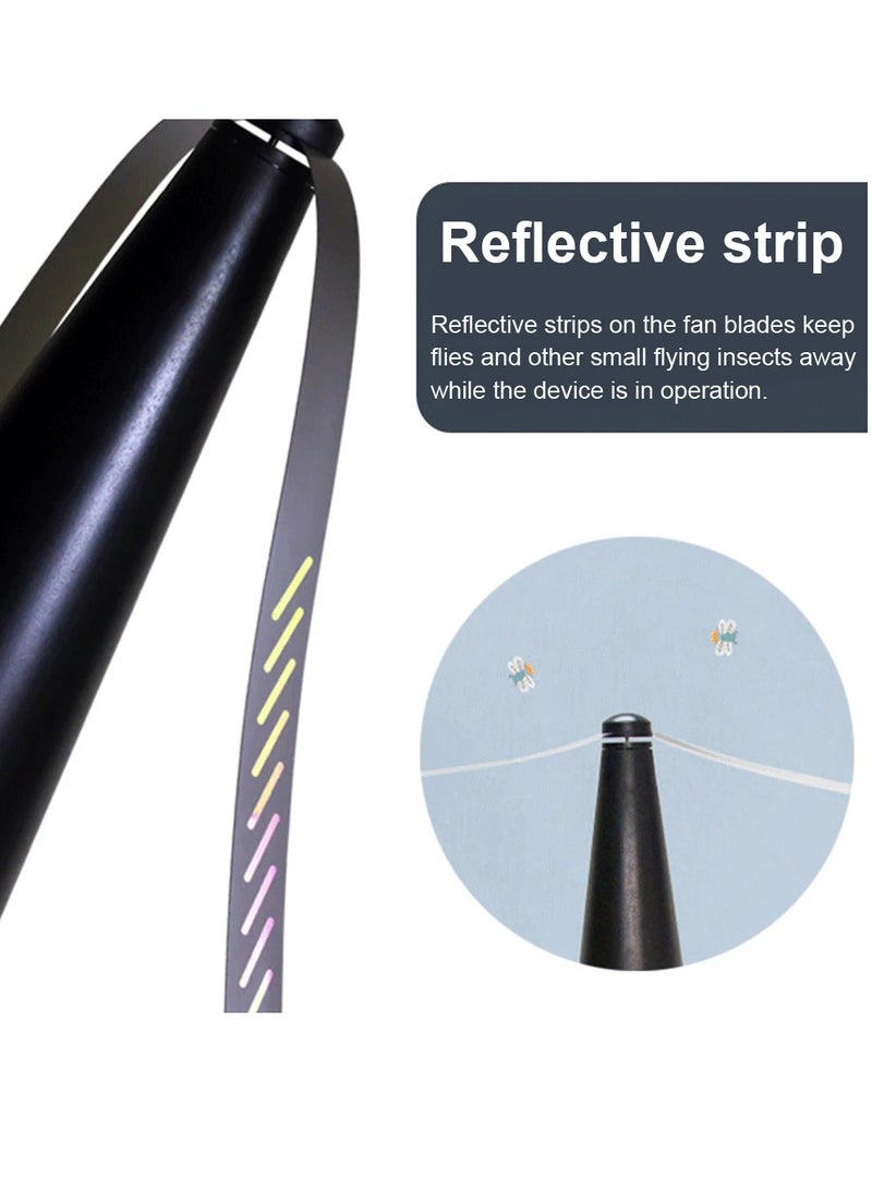 AROAQ Fly Repellent Fan, Portable Multifunction Insect Repellent Fan, Non Toxic Electronic Fly Fan With Soft Blade, Electric Battery Operated Food Protector Tool For For Home Picnic Patio, (Black) - Image 3