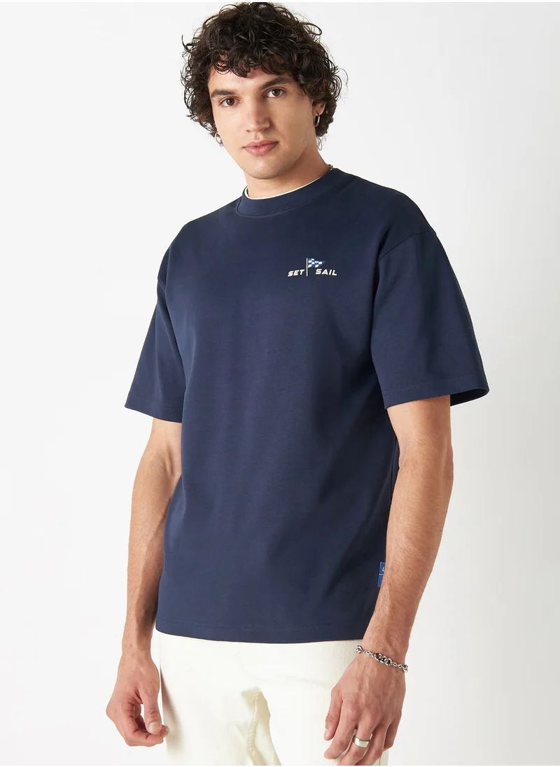 لي كوبر Logo Crew Neck T-Shirt